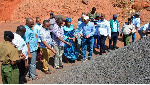 Leaders inspecting an iron ore mine in Taita Taveta, Kenya on December 19, 2022