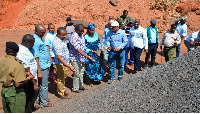 Leaders inspecting an iron ore mine in Taita Taveta, Kenya on December 19, 2022