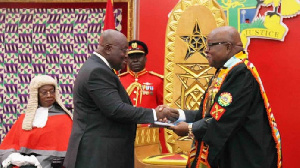 Akufo-Addo is seen here with the former Speaker of Parliament, Mike Oquaye