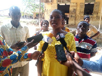 Headmistress of the school speaking to the media