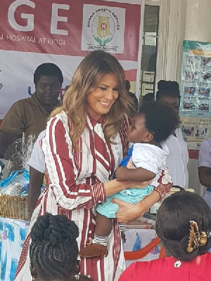 Melania Trump visited the Accra Regional Hospital in Accra among other things during her visit