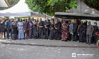 The delegation from the Council of State with Jerry John Rawlings