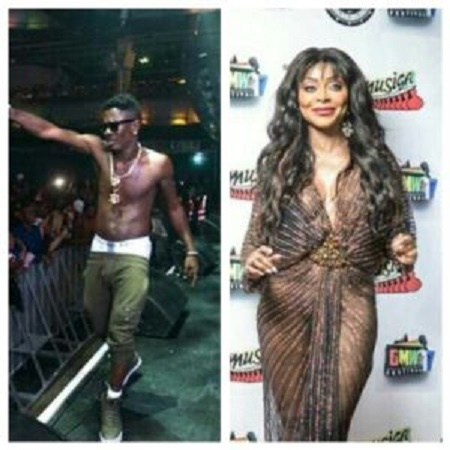 Shatta Wale (L) and Stephanie Benson (R)