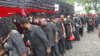 Past appointees of John Mahama's government pictured greeting the family of the late Ebony