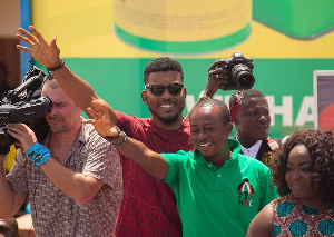 James Gardiner, Roselyn Ngissah with others on NDC Campaign stage