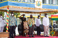 President Nana Addo at the commissioning of the refurbished TUC Hall