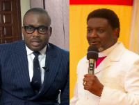 Paul Adom-Otchere (left), Archbishop Charles Agyinasare (right)