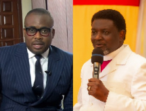 Paul Adom-Otchere (left), Archbishop Charles Agyinasare (right)