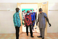 Simon Osei-Mensah, Ashanti Regional Minister-designate inspecting some educational facilities