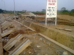 Destroyed Legon Toll Booth