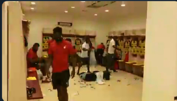 Black Star players in the changing room