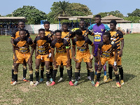 Ashanti Gold squad line up for a GPL fixture