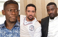 Agya Koo (L), Majid Michel (M) and John Dumelo (R)