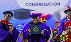 Akufo-Addo was conferred with a Honorary Doctorate Degree by Valley View University