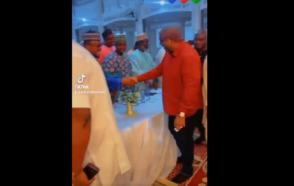 John Mahama greets some Imams during the event in October