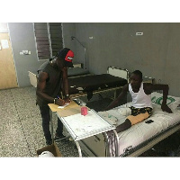 Stonebwoy at the St Joseph Hospital, Koforidua