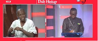 Show Host Kafui Dei (R) coordinating the debate