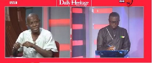 Show Host Kafui Dei (R) coordinating the debate