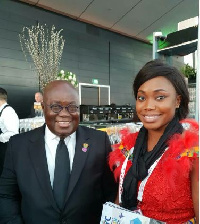 President Akufo-Addo with Ghanaian youth activist, Abena Dugan