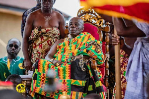 Osagyefuo Amoatia Ofori Panin Sitting in state at Begoro