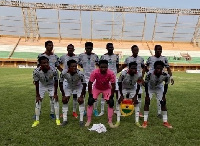 The Black Satellites team line up before the game