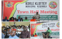 Participants at the town hall meeting