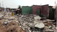 A demolition exercise carried out at a slum in Kumasi