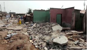 A demolition exercise carried out at a slum in Kumasi