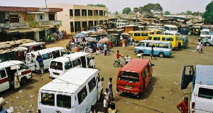 Aerial shot of a lorry terminal