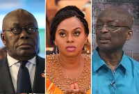 L - R: Akufo-Addo, Adwoa Safo and Kweku Baako