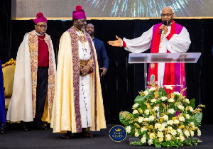 Archbishop Charles Agyinasare and fellow clergies