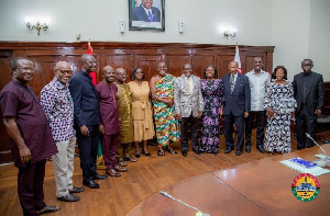 The six-member delegation included the former Chief Justice and veteran lawyer Sam Okudzeto