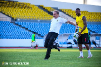 Milovan Rajevac coaching the team