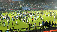 Fans invaded the pitch