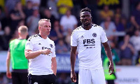 Brendan Rodgers (left) with Daniel Amartey