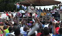 Dr. Mahamudu Bawumia addressing some electorate on his campaign tour