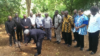 Presby Moderator - Rt. Rev. Prof. Emmanuel Martey cuts sod for the church construction