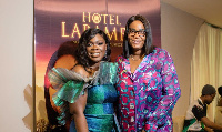 Executive producer, Laide Daramola with director, Biodeun Stephen at 'Hotel Labamba screening