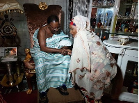 Offinsohene and Samira Bawumia when she paid a courtesy call at  his palace in Offinso.