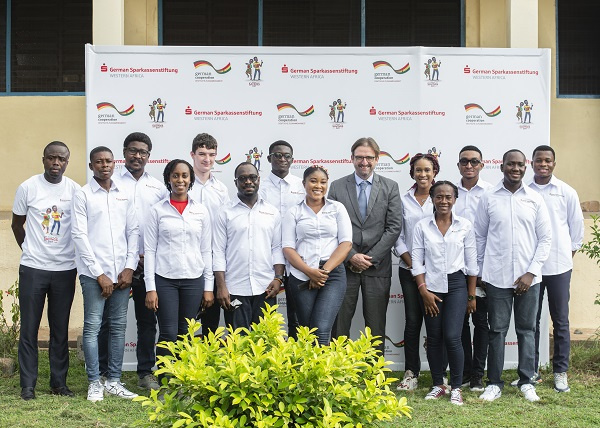 Head of the German Embassy in Accra, Ghana with the staff of Sparkassenstiftung Western Africa