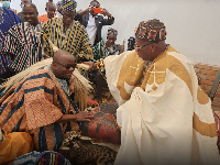 Abu Jinapor exchanging pleasantries with Buipewura Abdulai Jinapor (II)