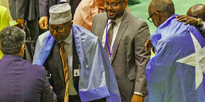 Somali officials celebrated in the General Assembly after the vote