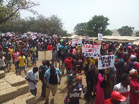 Hundreds of residents showed up for the demonstration