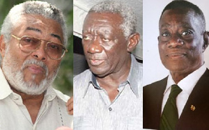 From left; Jerry John Rawlings, John Kufuor and John Evans Atta Mills