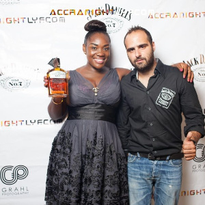 Emelia Brobbey (left) with her award