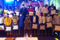 Awardees in a group photo at the event