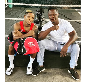 Boxer Duke Micah with Carl Lokko