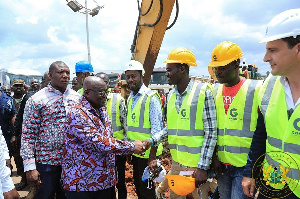 File photo: President Akufo-Addo inspecting some roads in the Ashanti Region