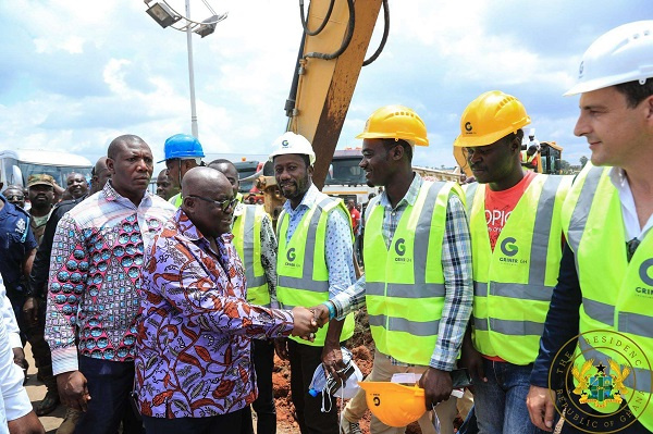 File photo: President Akufo-Addo inspecting some roads in the Ashanti Region