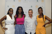 L-R Co-Founders of GPLE: Anna Agyekum & Victoria Agyekum, Chris Hughton and Ama K Abebrese